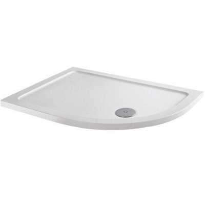 Affine Modern Offset Quadrant Shower Tray 1200X800mm Rh Low Profile Lightweight White from B&Q