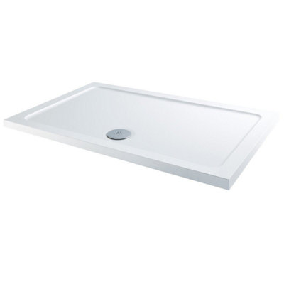 B&Q -  Modern Rectangular Shower Tray 1700X800mm Low Profile Lightweight White Waste - Image 4