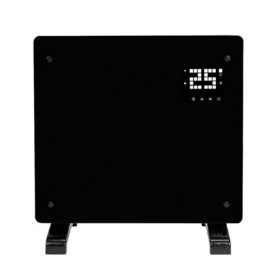 Devola Smart Electric Glass Panel Heater 500W With Wifi & AlexaTimerWall Or Floor MountedEnergy EfficientLot 20Black from B&Q