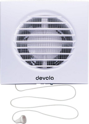 Devola 150mm Extractor Fan For BathroomKitchenMade In Britain (Pull Cord) from B&Q
