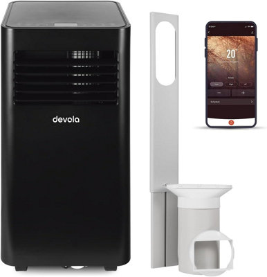 Devola 9000 Btu Wifi Portable Air Conditioner UnitDehumidifierFan & Sleep Mode24Hr TimerWindow KitCool Rooms Up To 18M2 from B&Q