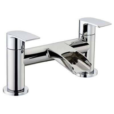  - Polished Chrome Round Waterfall Lever Bath Filler Tap