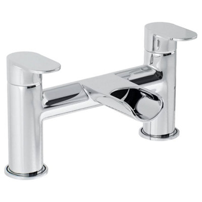  - Polished Chrome Finish Round Waterfall Lever Bath Filler Tap