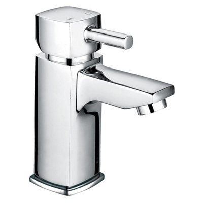 Luxury Modern Cube Standard Mono Basin MixerChrome from B&Q