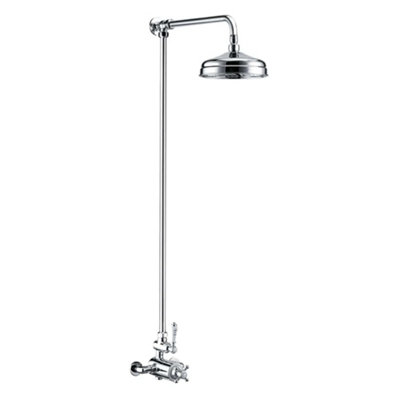 Traditional Overhead Thermostatic Rigid Riser Shower Kit With Single Fixed HeadChrome from B&Q