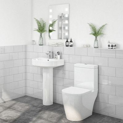 Arley Alonzo Ceramic Close Coupled Open Back Toilet Pan 405mm White (Pan Only) from B&Q