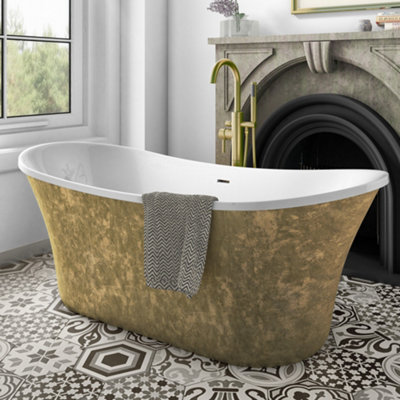 GravaHaus Luxury Freestanding Bathtub 1805X785Gold from B&Q