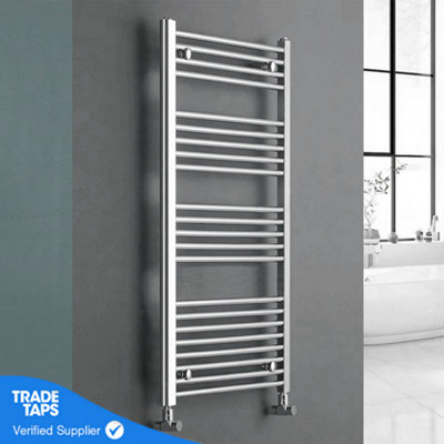 GravaHaus 400X1000mm Straight Chrome Heated Towel Warmer Ladder Rail Radiator from B&Q