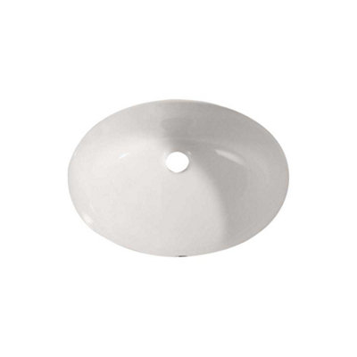 Arley Undercounter Overflow Hole Ceramic Wash Basin 550mm White (Basin Only) from B&Q