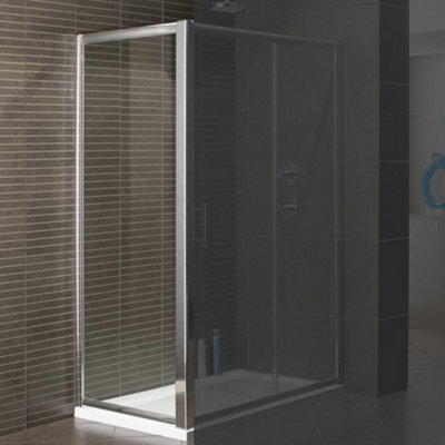 FNX Bathrooms Arley Ralus 6 800mm Frameless Wet Room Side Panel With Eazeekleen Glass from B&Q