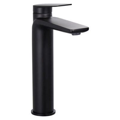 GravaHaus Luxury Sleek Modern Tall High Rise Mono Basin MixerBlack from B&Q