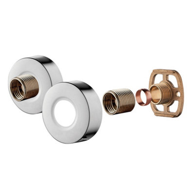 Aquadart 9305 Bar Valve Easy Fix Kit Chrome Round Shrouds And Brass Tails from B&Q