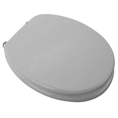 Arley Willow Standard Round Toilet Seat Silver Wood Effect Finish (Seat Only) from B&Q