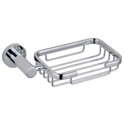 B&Q -  Rigel Soap Dish Holder Wall-Mounted Bathroom Chrome Finish