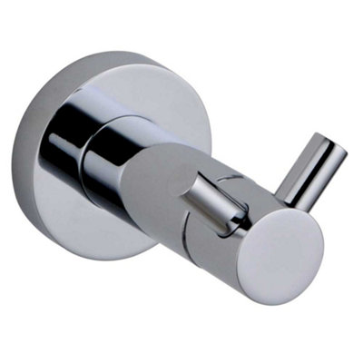 B&Q -  Rigel Round Wall Mounted Towel Robe Hook Holder 42mm Chrome Brass