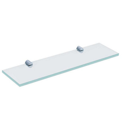 B&Q -  Rigel Glass Shelf Wall-Mounted Bathroom Modern Chrome Finish