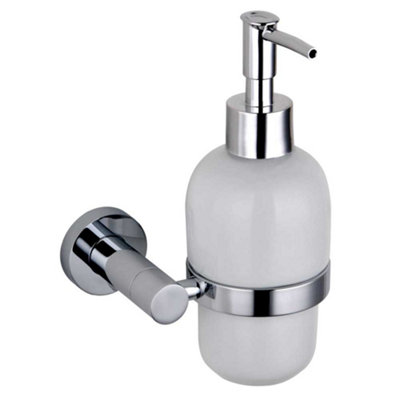 B&Q -  Rigel Soap Dispenser & Holder Wall-Mounted Bathroom Chrome Finish