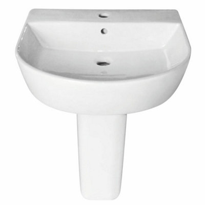 Arley Alonzo 1 Tap Hole Overflow Ceramic Wash Basin 465mm White (Basin Only) from B&Q