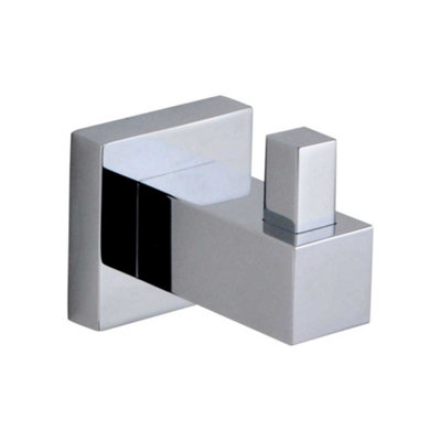 B&Q -  Salm Bathroom Wall Mounted Robe Towel Hook Holder Brass Chrome