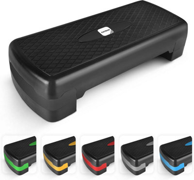 B&Q -  Exercise Steps Fitness Stepper For Home & GymSuited For AerobicsCardioWeightsYoga2 StepsBlack