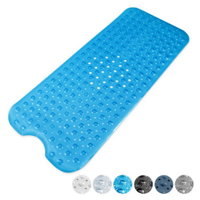 Keplin Premium Non Slip Rubber Bath Mat 200 Suction CupsBpaLatex Free40X100CmMachine WashableBlue from B&Q