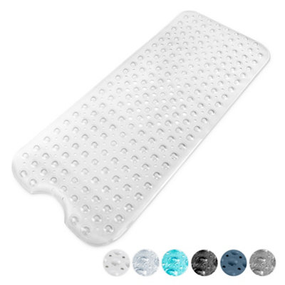 Keplin Premium Non Slip Rubber Bath Mat 200 Suction CupsBpaLatex Free40X100CmMachine WashableWhite from B&Q