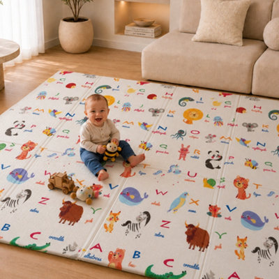 Kidoola Reversible Baby Play Mat Soft Playmat For Baby's Crawling, Tummy Time Thick Floor Mats For Kids, Toddlers, Style 2 Large