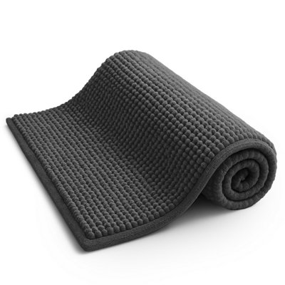 Keplin Non-Slip Microfibre Bath & Toilet Mat 40X60CmDark Grey from B&Q