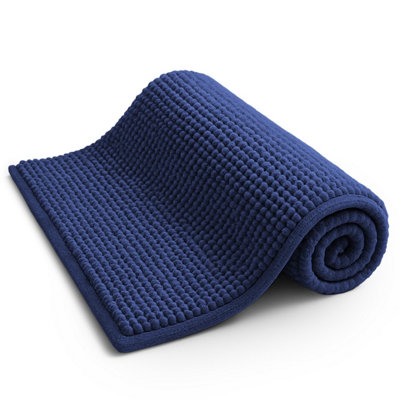 Keplin Non-Slip Microfibre Bath & Toilet Mat 40Cm X 60CmNavy from B&Q