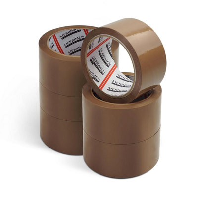 B&Q -  Strong Heavy Duty Roll Pack Brown Packaging Tape (48mm X 66M)6 RollsBrown