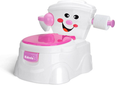 B&Q -  Pink Potty Training Toilet Seat With Splash GuardPortable6 Months To 5 Years