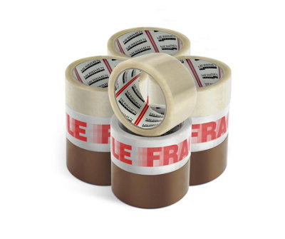 Merrimen Strong Heavy Duty Mixed Packaging Tape12 Rolls Secure Sticky Sealing Tape For Parcel Boxes