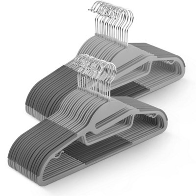 Keplin 50 Pack Non Slip Hangers DurableSlimline Design For Space Saving Tie OrganiserStrap HooksDark Grey from B&Q