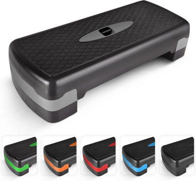 B&Q -  Exercise Steps Fitness Stepper For Home & GymSuited For AerobicsCardioWeightsYoga2 StepsGrey