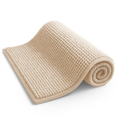 Keplin Non-Slip Microfibre Bath & Toilet Mat 40Cm X 60CmBeige from B&Q