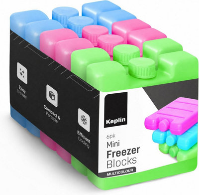 Keplin Mini Freezer Blocks For Cooler BagsReusable Ice Packs For Lunch BoxTravelPicnicMulticolour6 Pack from B&Q