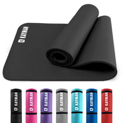 Kayman Yoga Mat 183Cm X 60Cm Multi-Purpose Extra Thick Foam Exercise MatsBlack from B&Q