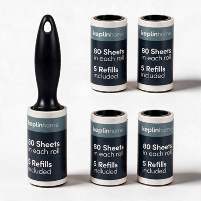 B&Q -  Lint Roller5 Sticky Replacement Heads With 1 Handle80 Sheet Per Roll - Image 2