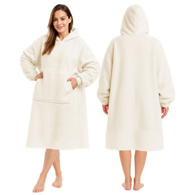 B&Q -  ThermalSoft & Comfortable Oversized Blanket HoodieCreamLarge