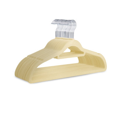 Keplin 20 Pack Swivel Hook Non-Slip Velvet HangerCream from B&Q