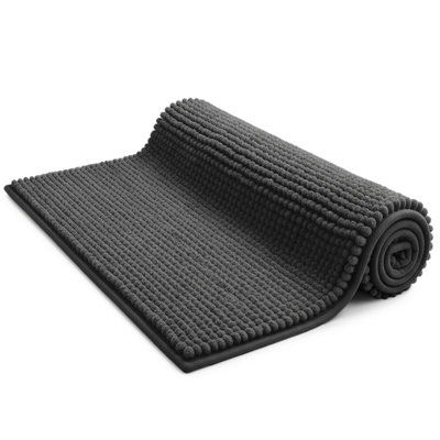 Keplin Non-Slip Microfiber Bath & Toilet Mat 50X80CmGrey from B&Q
