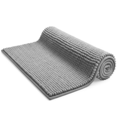 Keplin Non-Slip Microfiber Bath & Toilet Mat - 50X80cm - Light/Grey