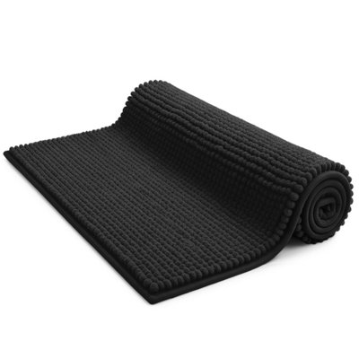 B&Q Keplin Non-Slip Microfiber Bath & Toilet Mat - 50Cm X 80Cm - Black