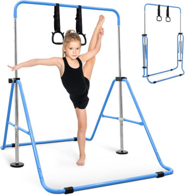 Kayman Unisex Blue Foldable Gymnastics Horizontal Bar With Hand Protection In | : Medium - Image 2