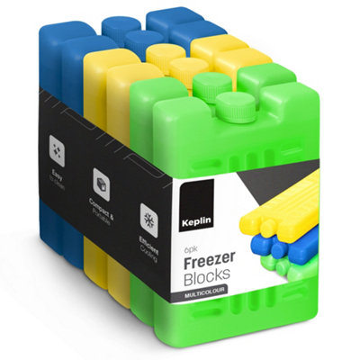 Keplin Large Freezer Blocks For Cooler BagsReusable Ice Packs For Lunch BoxTravelPicnicMulticolour6 Pack from B&Q
