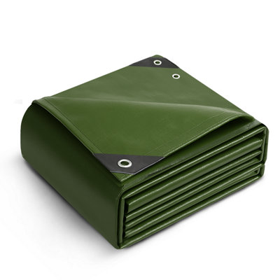 Keplin 3X3M 90 Gsm Waterproof Tarpaulin Cover Sheet Heavy DutyMould ResistantEasy To Wash Pe MaterialGreen from B&Q