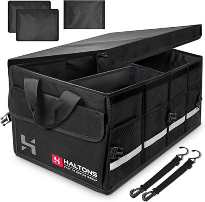 Haltons Foldable Car Boot Organiser - Black - Image 3