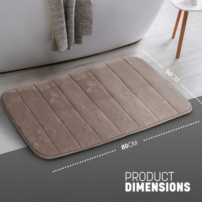 Keplin 50X80Cm Memory Foam Bath Mat Ultra SoftHighly AbsorbentNon SlipMachine WashableBeige from B&Q