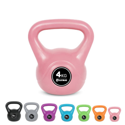Kayman Kettlebell 4Kg, 6Kg, 8Kg, 12Kg, 16Kg, 20Kg Ergonomic Handle & Flat Bottom For Stability Home Gym