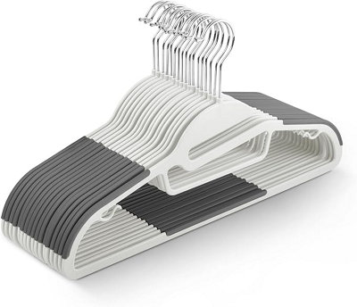 Keplin 20 Pack Slimline Non-Slip Hangers With 360 Swivel And Tie Organizer White from B&Q